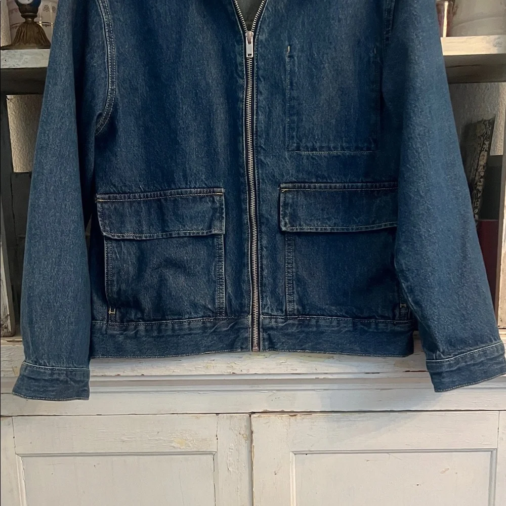 H&M Dark Blue Denim Zip Jacket Brand New Size XS !!!! - Picture 2 of 8